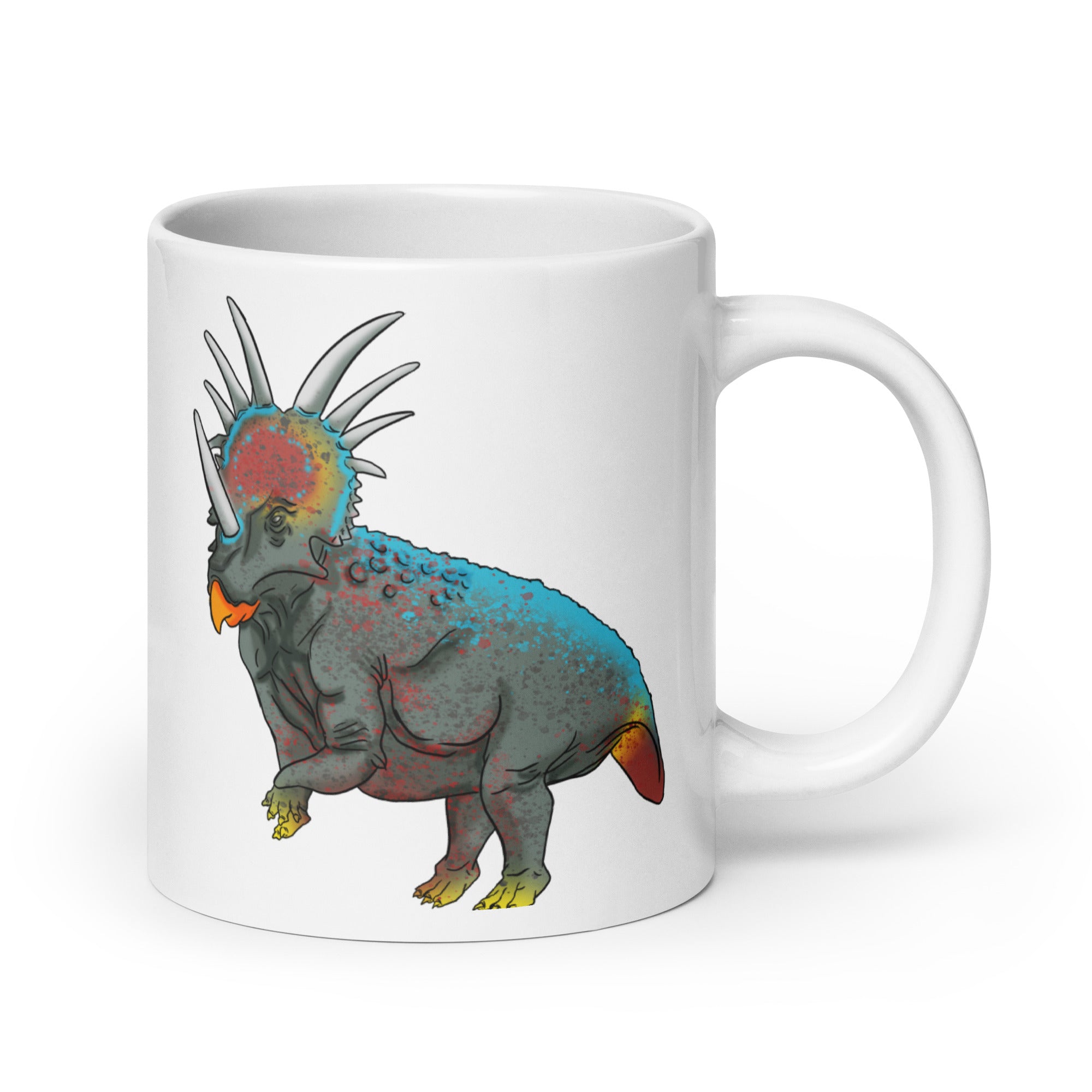 Styracosaurus glänzend weiße Tasse