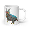 Taza blanca brillante Styracosaurus